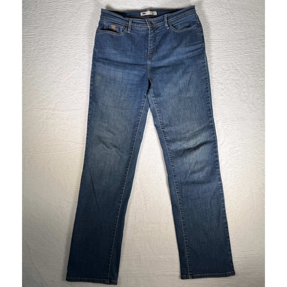 Levis Womens 512 Perfectly Slimming Straight Leg Jeans Blue Mid Rise 10M 30x32